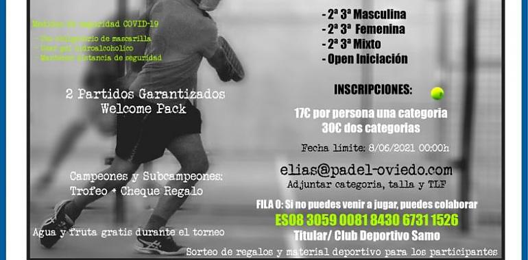 I Torneo Solidario Pro-Salud Mental Pádel Oviedo del 11 al 13 de junio