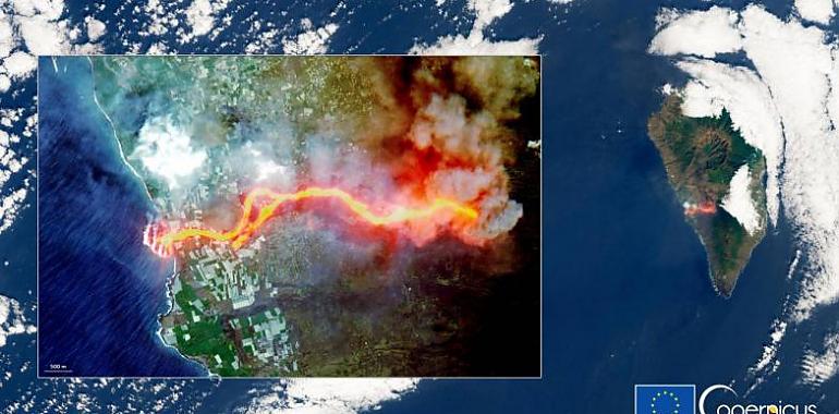 Así se ve el río de lava en La Palma desde el espacio