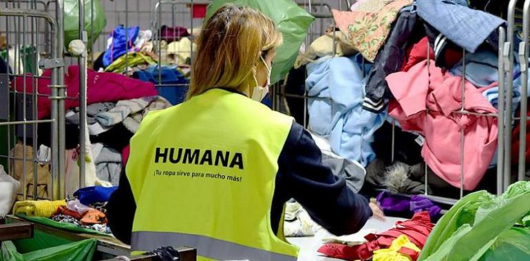 Humana recupera 1.200 toneladas de textil usado en Asturias en 2021