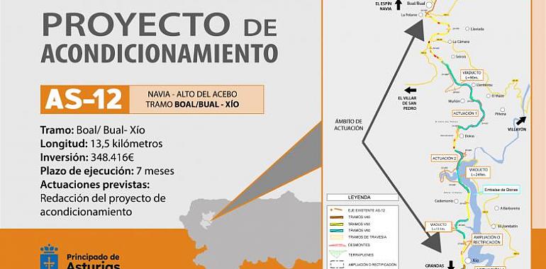 Adjudicado en 350.000 euros el proyecto para acondicionar la AS-12 entre Boal/Bual y Xío