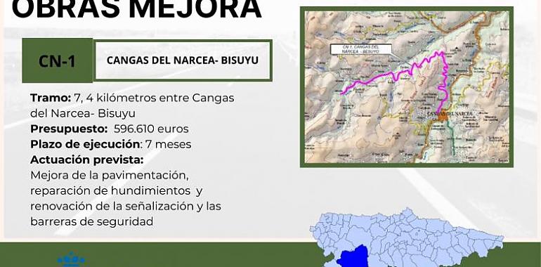 600.000 euros para la mejora de la carretera CN1, que une Cangas del Narcea y Bisuyu