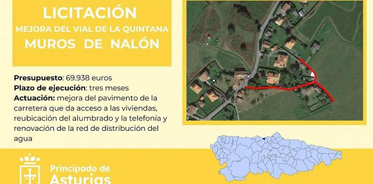 Muros de Nalón mejora el vial de La Quintana: Fomento licita las obras por 70.000 euros