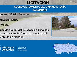 Inversión de 136.000 euros en la mejora del camino de Turía en Taramundi
