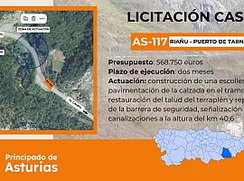 568.000 euros para las obras de mejora de la carretera AS-117 entre Riañu y el puerto de Tarna, en Caso