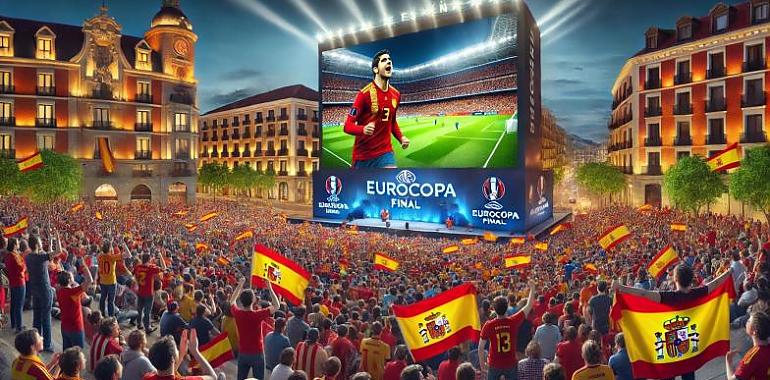 Avilés vibra con la Final de la Eurocopa: Pantalla gigante en la Plaza de España para seguir a La Roja