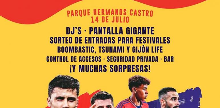 Gijón vive a lo grande la Final de la Eurocopa: Pantalla gigante en el Parque Hermanos Castro