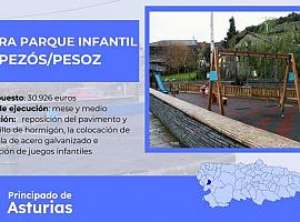 Inversión de 31.000 euros en la renovación del parque infantil de Pezós/Pesoz