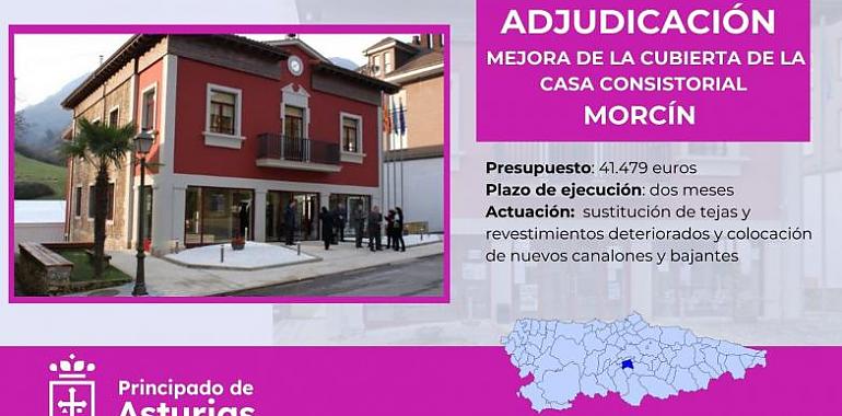 Fomento adjudica las obras de reparación de la cubierta de la Casa Consistorial de Morcín por 41.000 euros