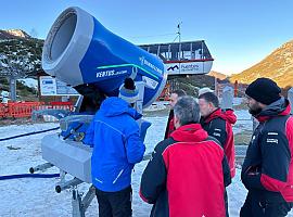 Innovación en las pistas: Fuentes de Invierno estrena un revolucionario cañón portátil de nieve