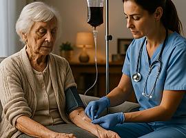 El Hospital San Agustín inicia un programa pionero para transfundir sangre a domicilio en pacientes con anemia grave y problemas de movilidad