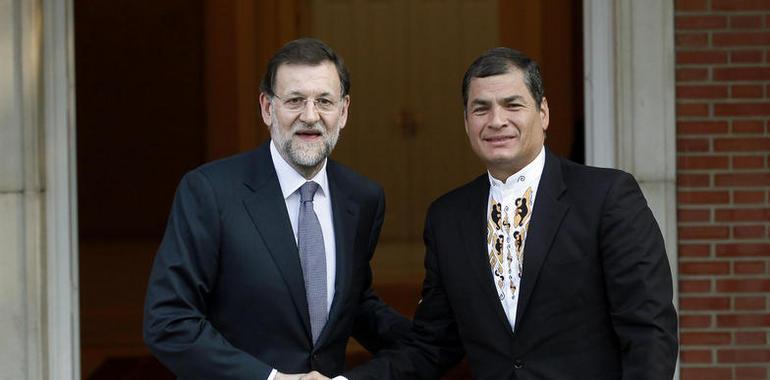 El presidente Rajoy recibe en Moncloa al presidente de Ecuador, Correa