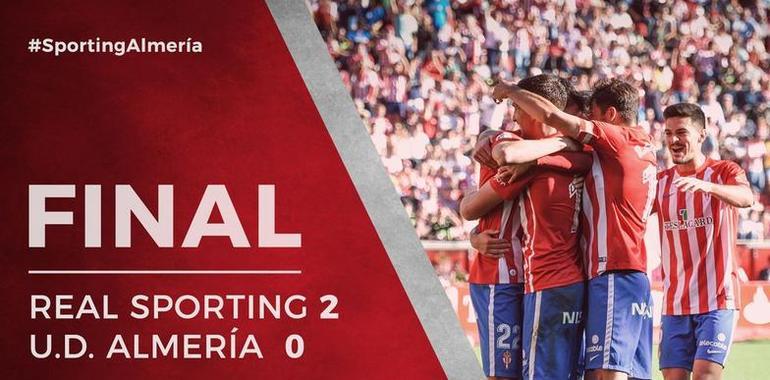 El Sporting ganó en casa por 2-0 al Almería