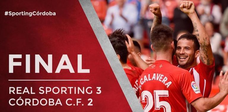 El Sporting se lleva los tres puntos (3-2) frente al Córdoba