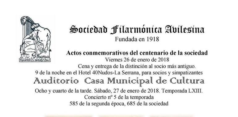 La Sociedad Filarmónica Avilesina celebra su centenario con una réplica de su primer concierto